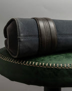 "LOEWE" Harness design logo engraved suede leather hand bag