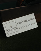 "GUCCI" 90's-00's Embossed leather buckle bangle