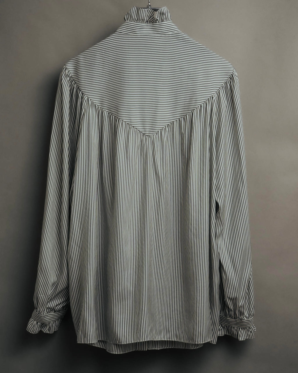 -SPECIAL- “CELINE” 2018’s silk striped ruffle bow blouse