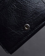 "BALENCIAGA" Motorcycle detail compact leather wallet