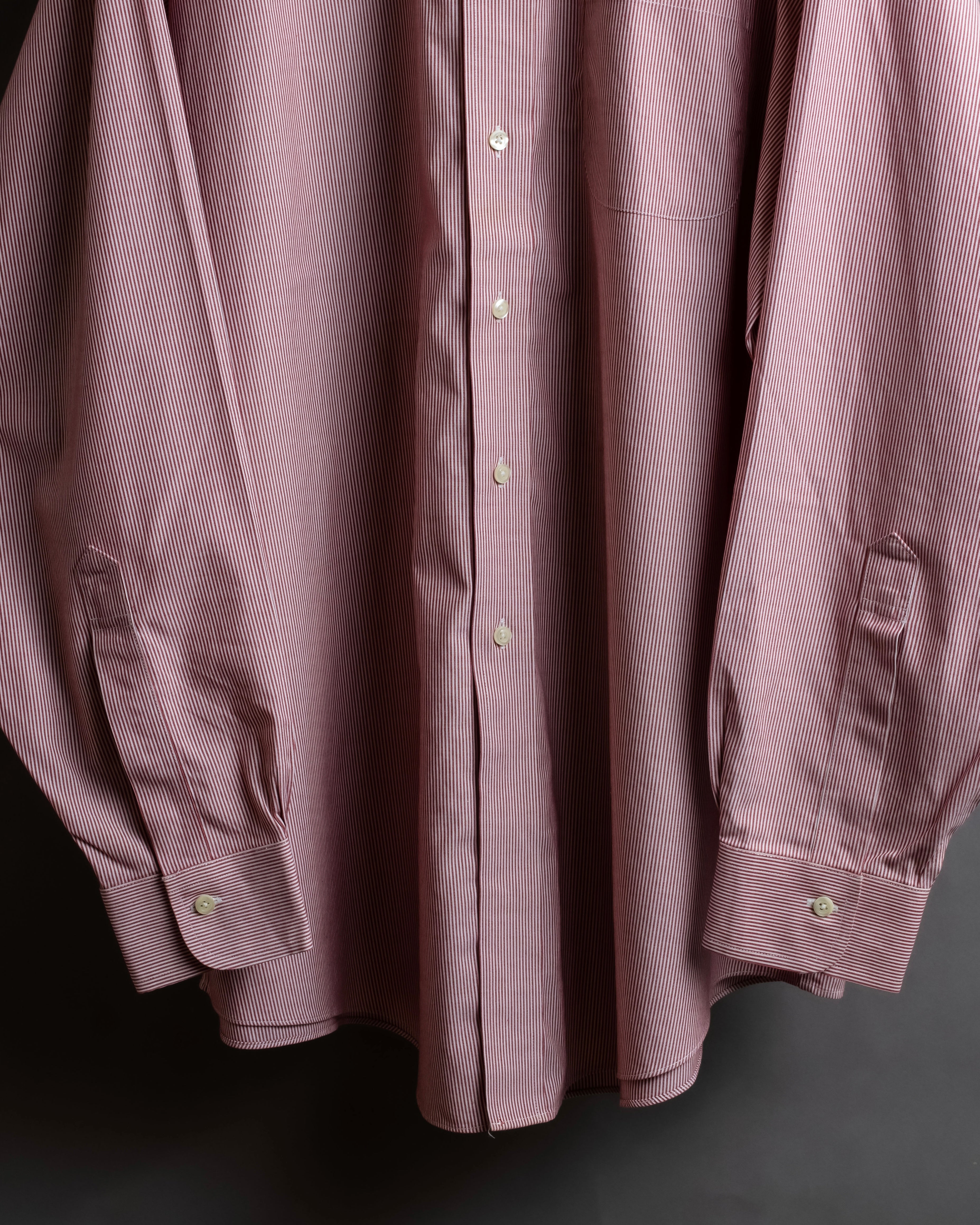 "BROOKS BROTHERS" Ultra thin stripe button down colour oversized shirt