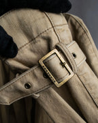 "BURBERRY" Selvedge denim trench detail jacket