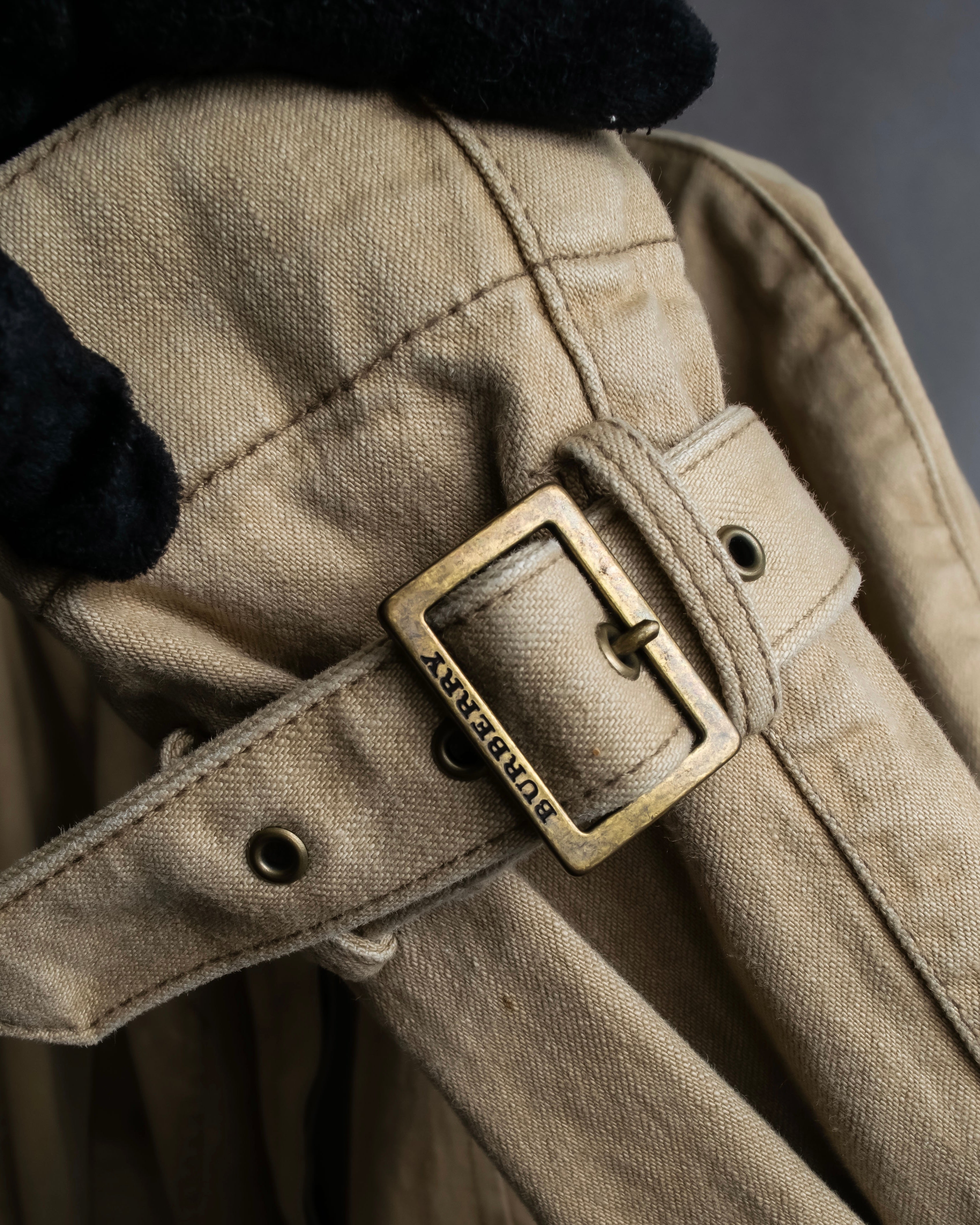 "BURBERRY" Selvedge denim trench detail jacket