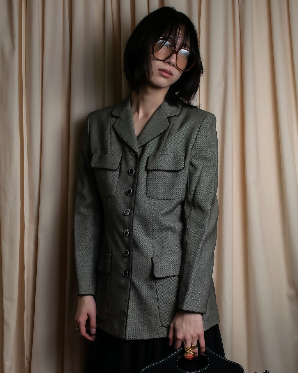 "Christian Dior" Flap pocket detail military tailored jacket