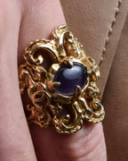 "CHANEL" 90's Baroque carving design gold ring