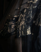 "HERMES" Embroidered design see through cardigan