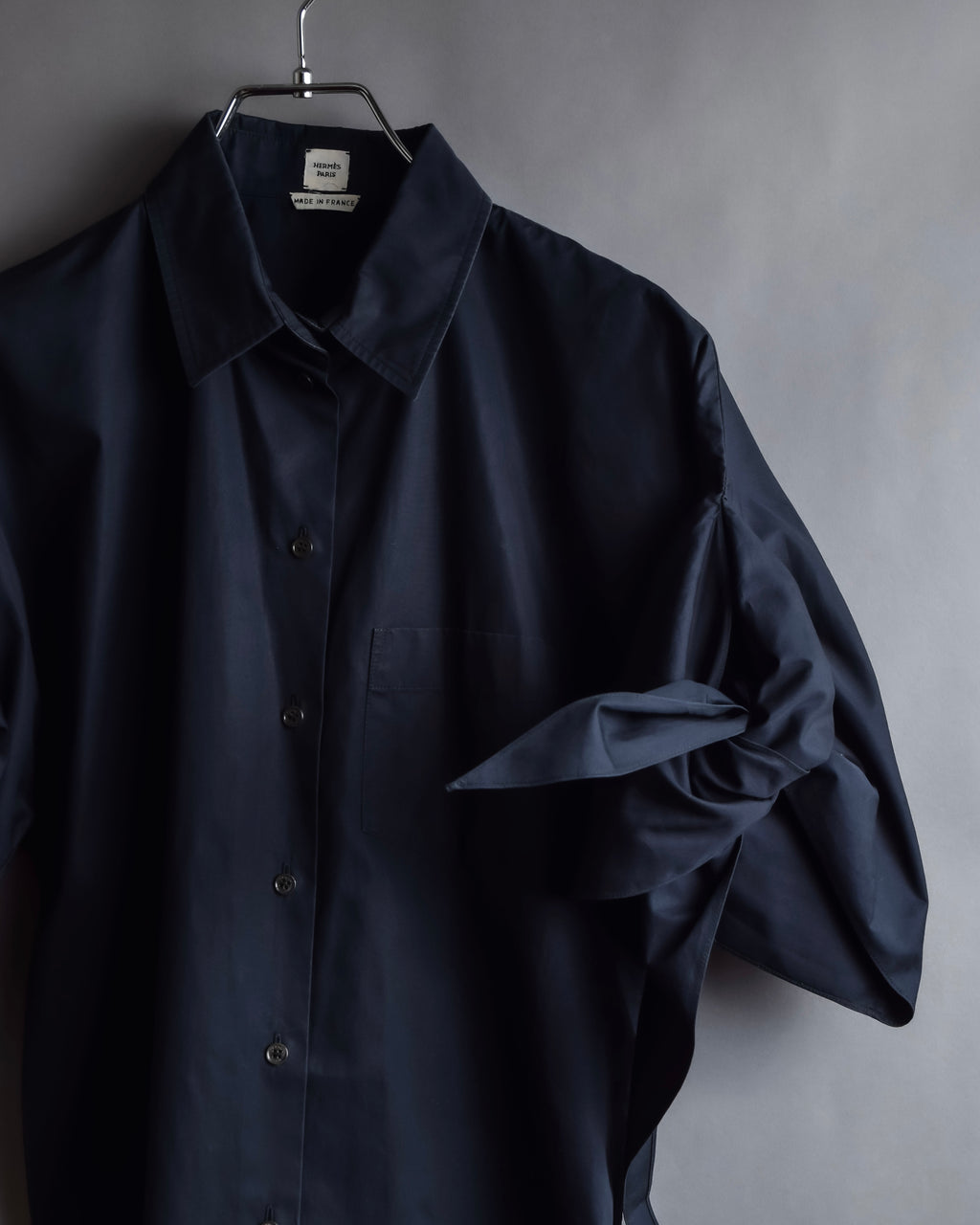 "HERMES" Gaultier period twisted sleeve cotton shirt