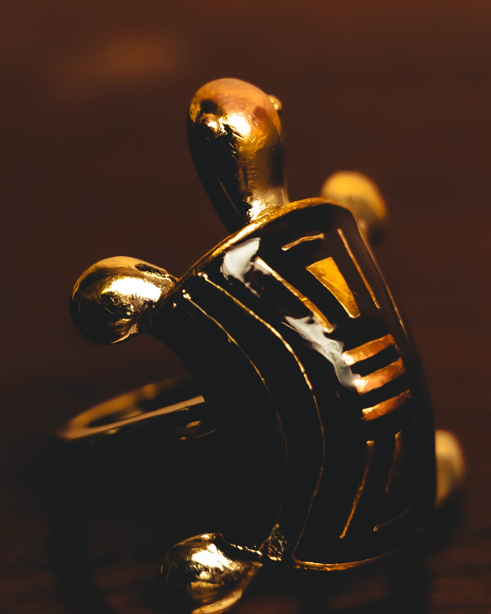"CELINE" 80's-90's Sculptural turtle motif ring
