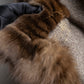 Vintage cashmere knit fur dogged reversible long gilet