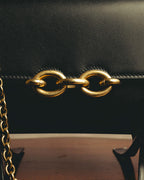 -SPECIAL- “Saint Laurent” 20’s Le Maillon smooth leather chain wallet