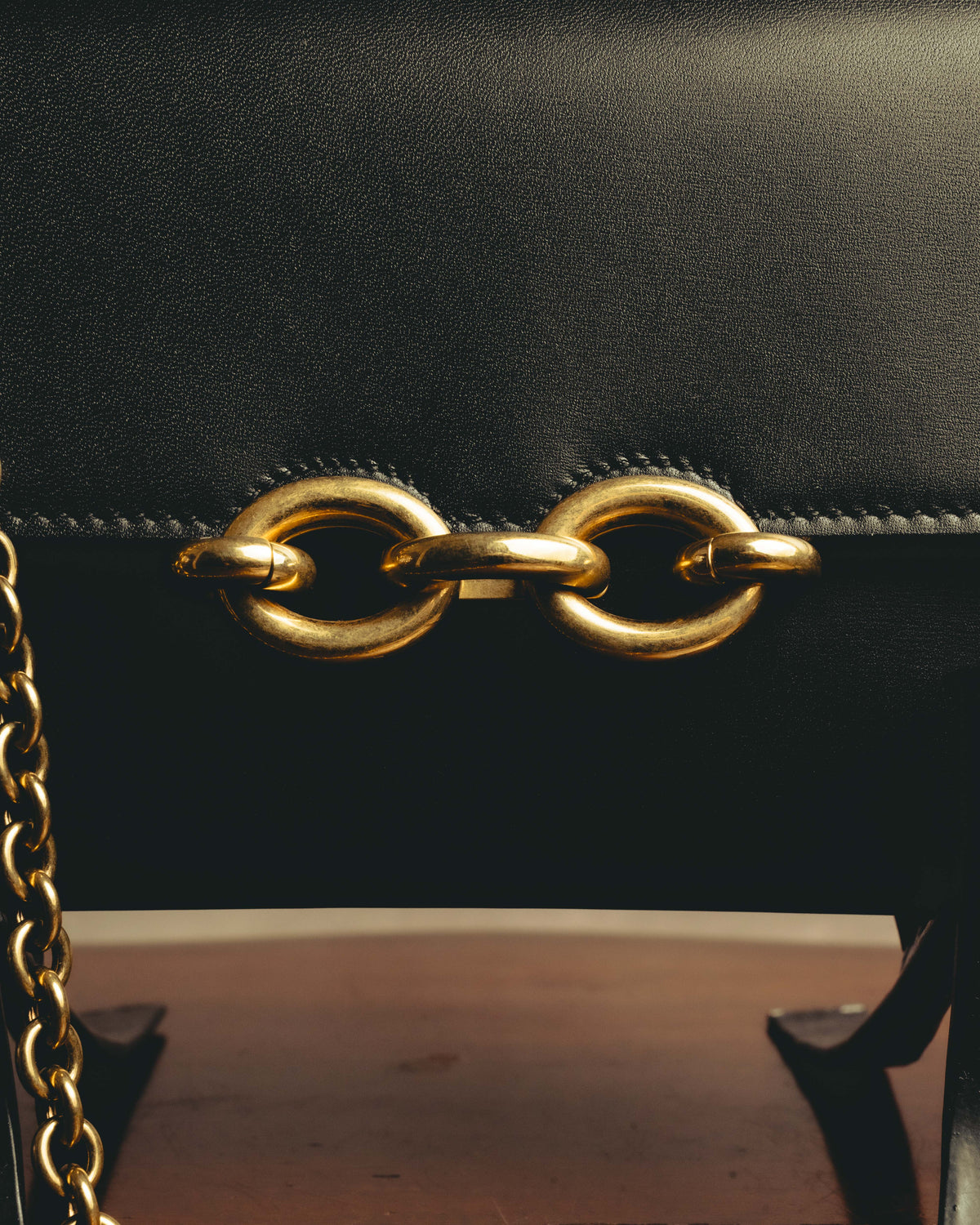-SPECIAL- “Saint Laurent” 20’s Le Maillon smooth leather chain wallet