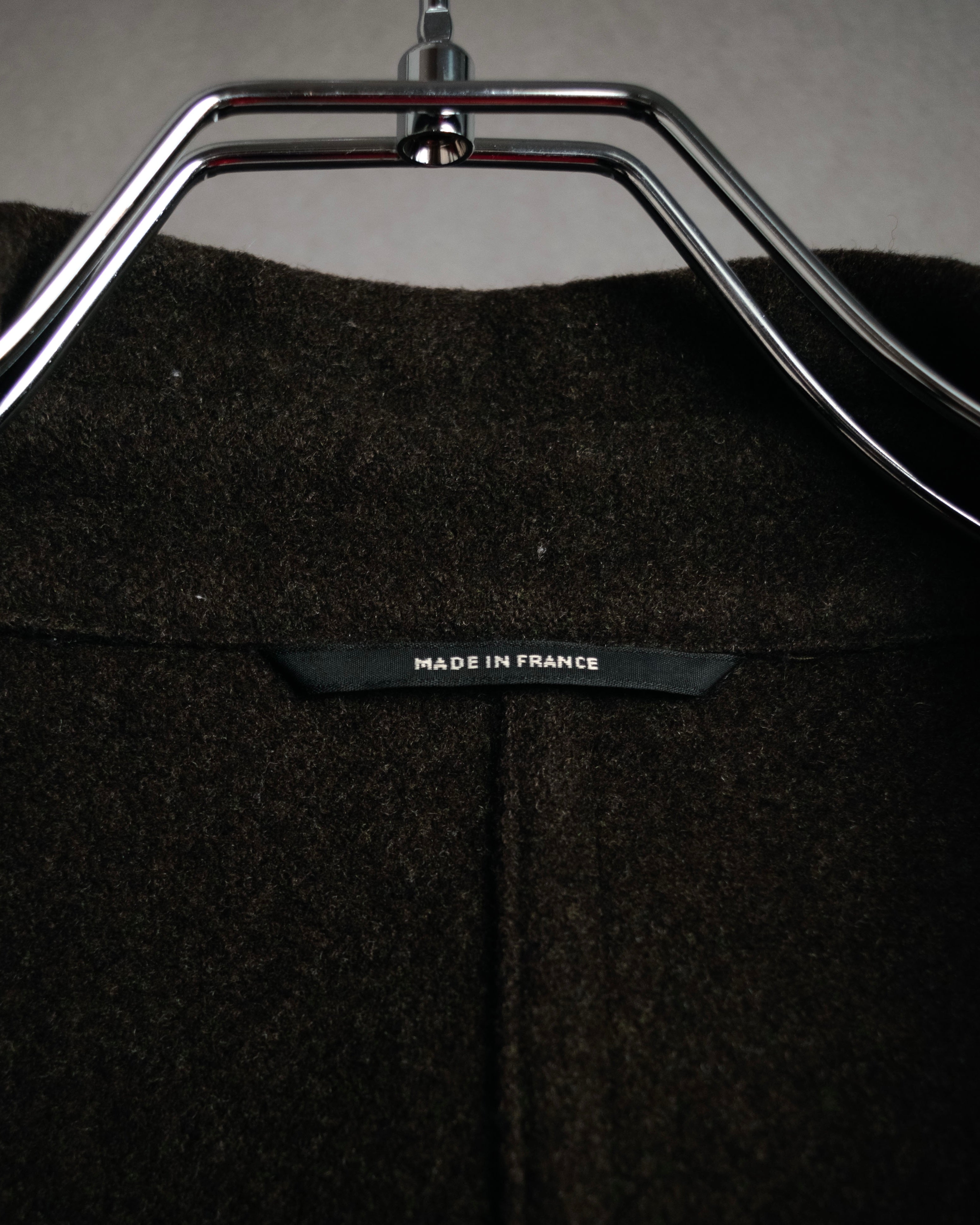 –SPECIAL– “HERMES” 90’s-00’s Concealed placket wool zip coat
