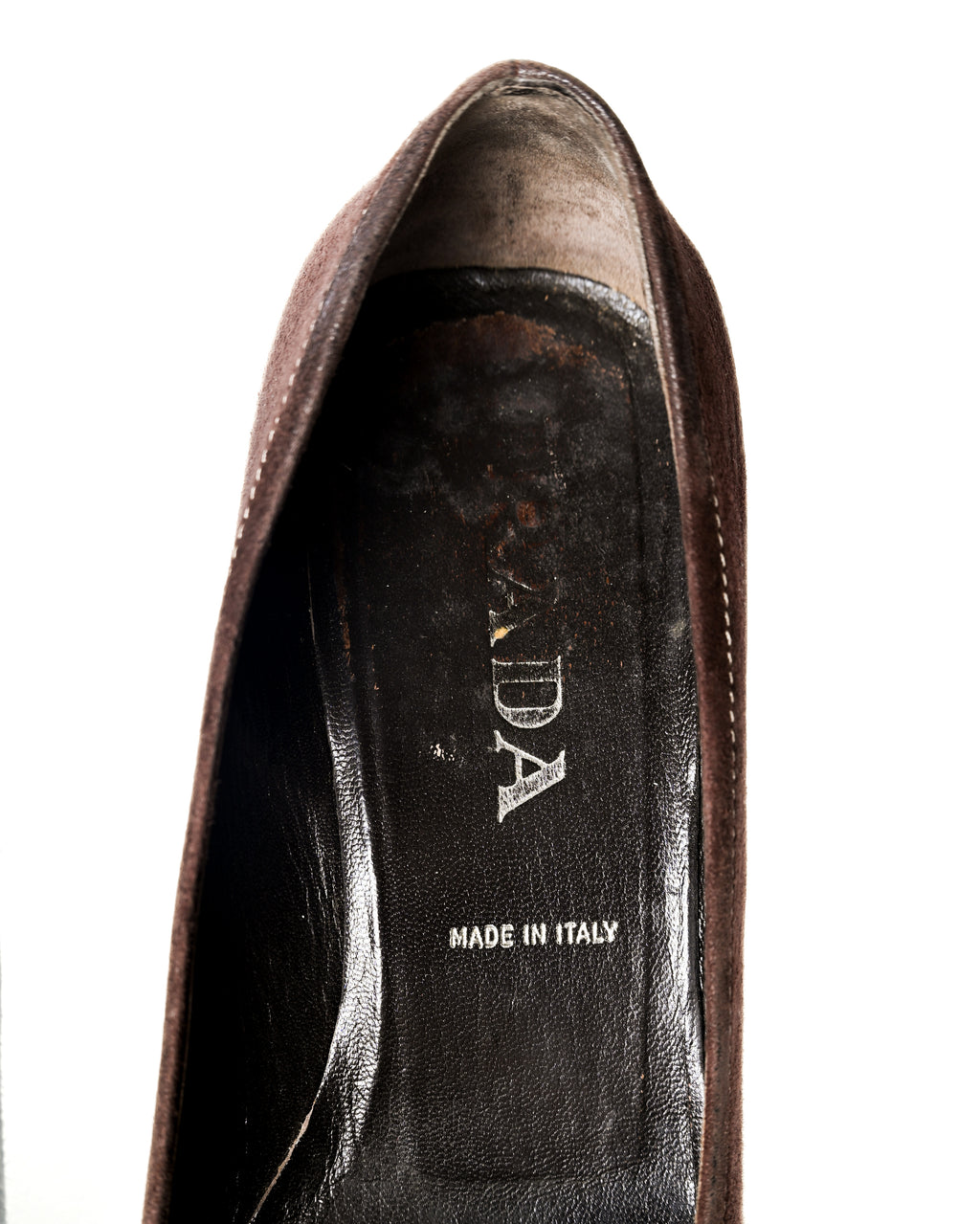 PRADA/ Brown Suede Leather Classic Pumps Heels