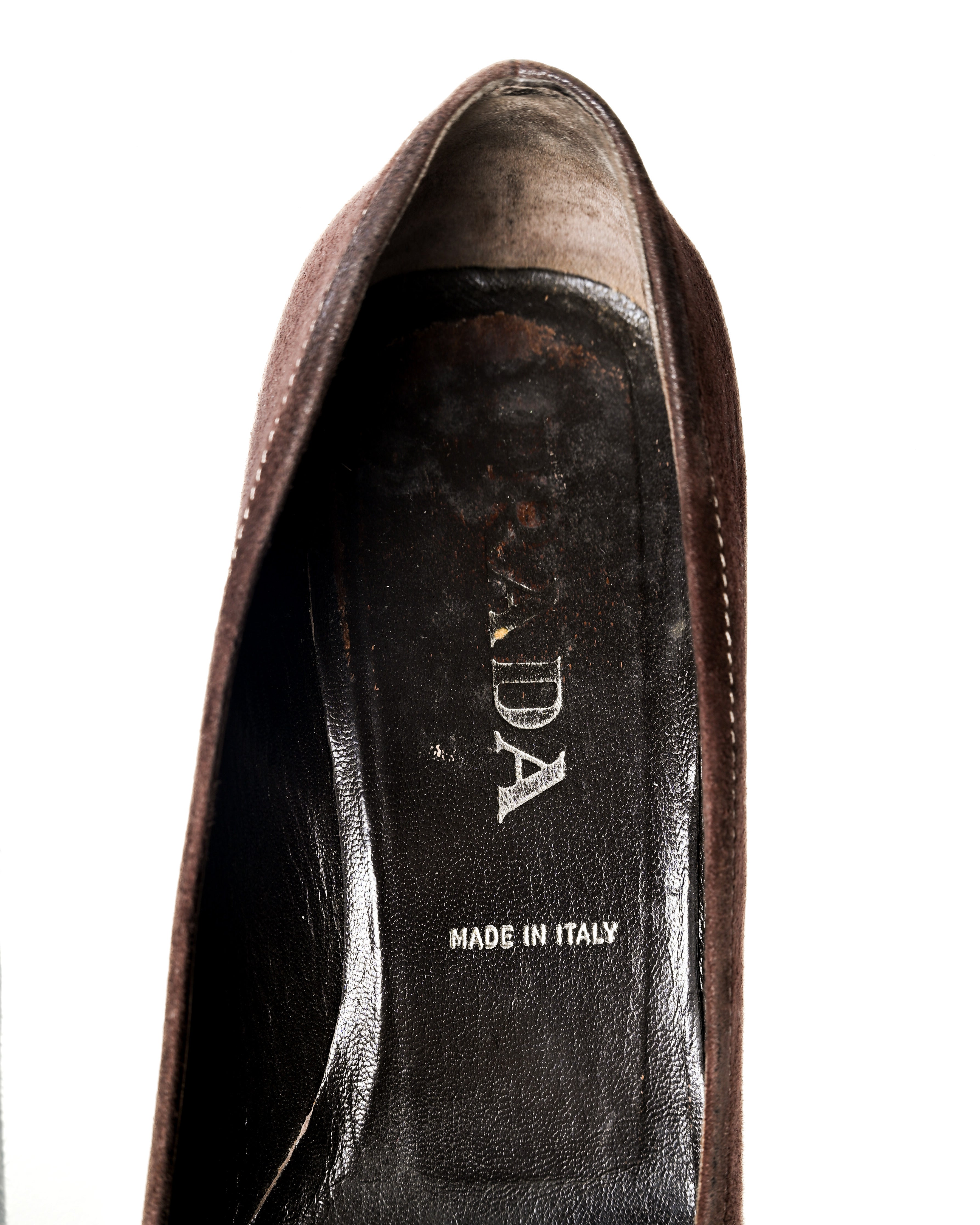 PRADA/ Brown Suede Leather Classic Pumps Heels