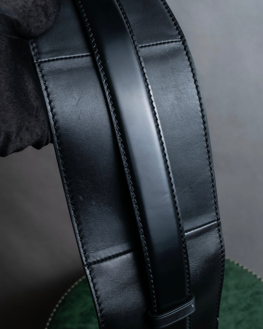 "CELINE" Double buckle belt leather corset belt