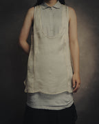 -SPECIAL- “Brunello Cucinelli” 00’s-10’s Sheer layered sleeveless tunic dress