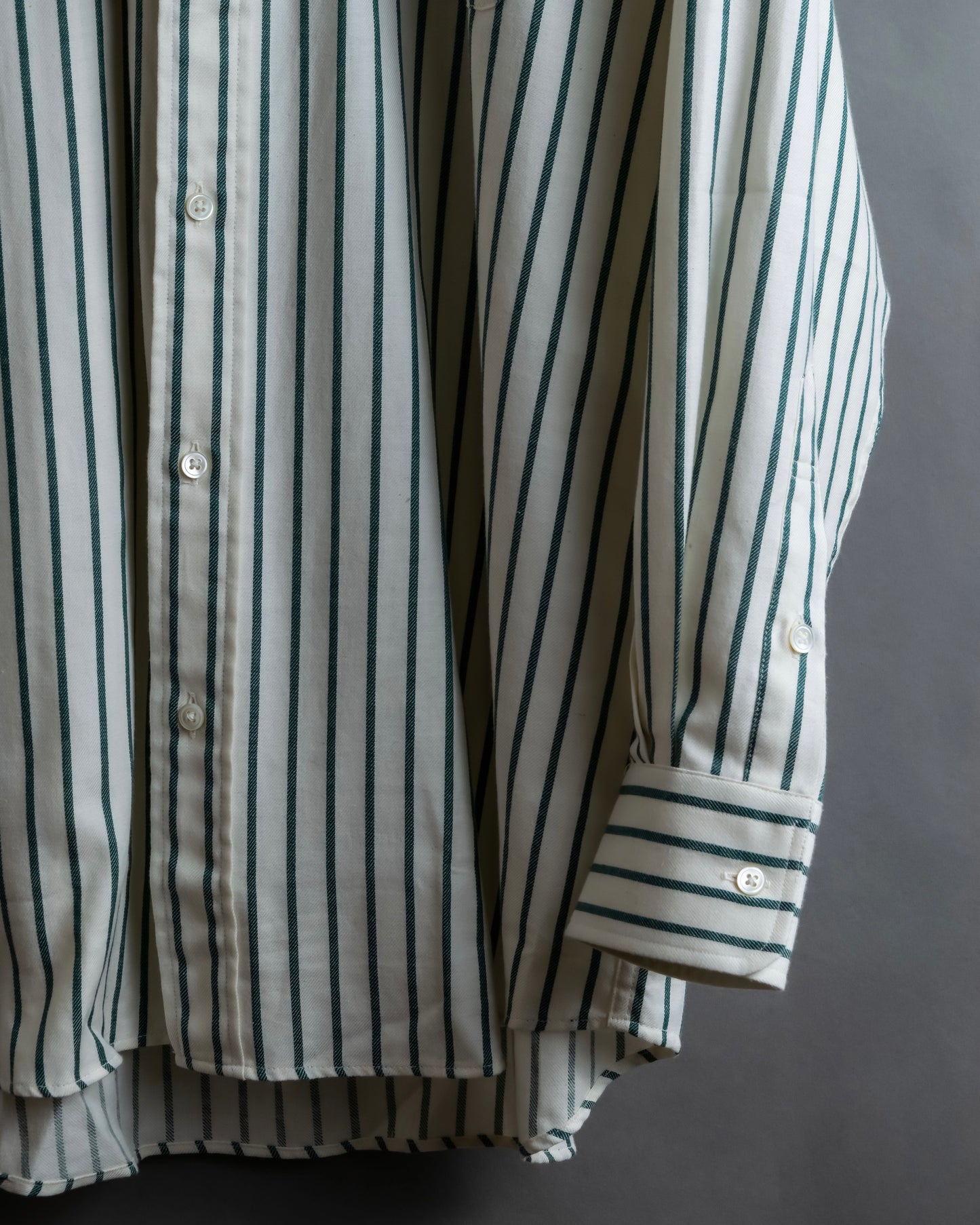 "BURBERRYS" Green stripe pattern oversized shirt