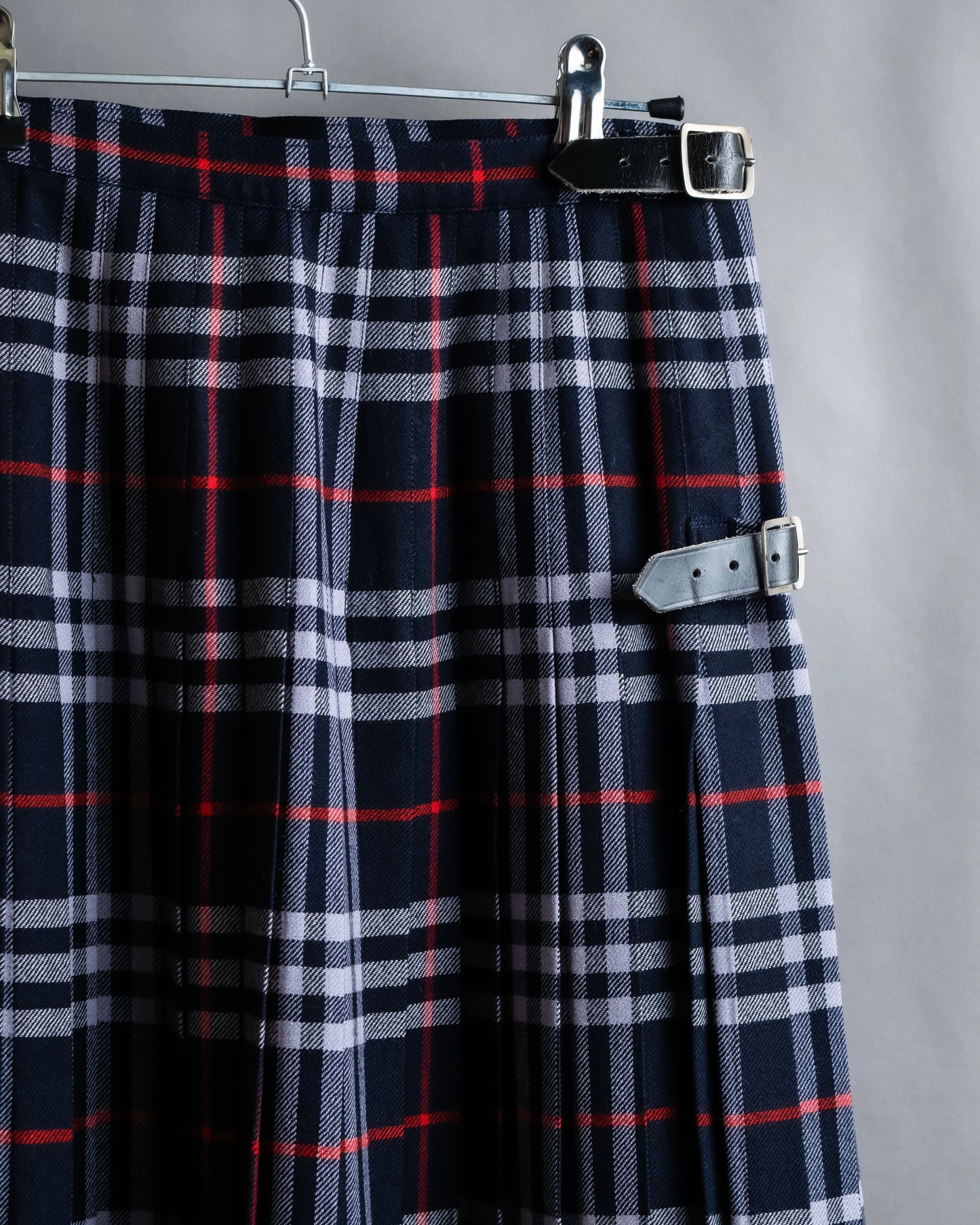 "BURBERRYS" Nova check pattern belted cropped quilted skirt