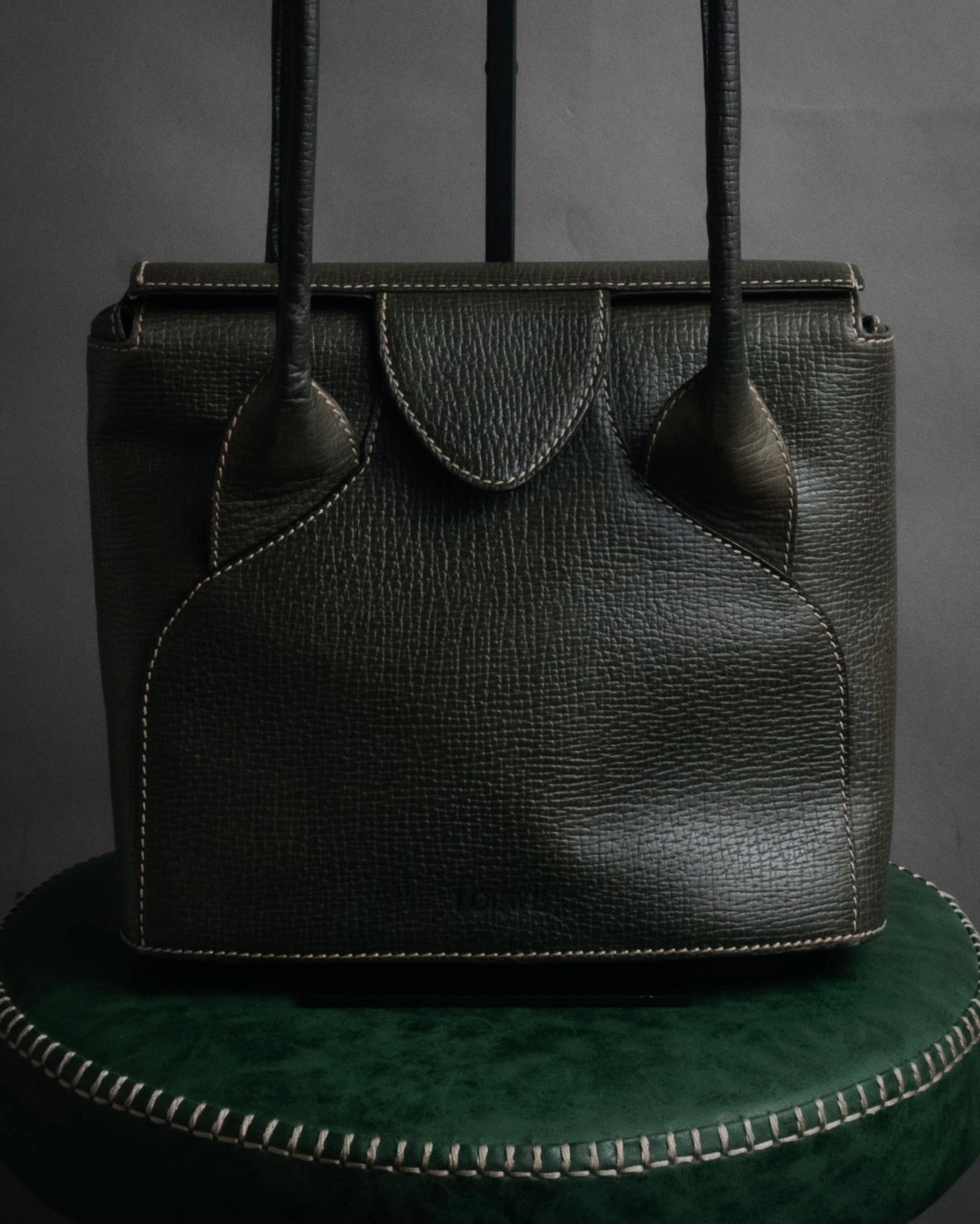 LOEWE (ロエベ) - レザー ショルダーバッグ - ダークグリーン - 90s