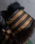 "FENDI" Two-tone striped fur docking stole