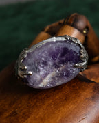 "Yves Saint Laurent Rive Gauche"
Raw amethyst sculpture silver ring