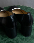 "GUCCI" Metal plate design leather heel pumps