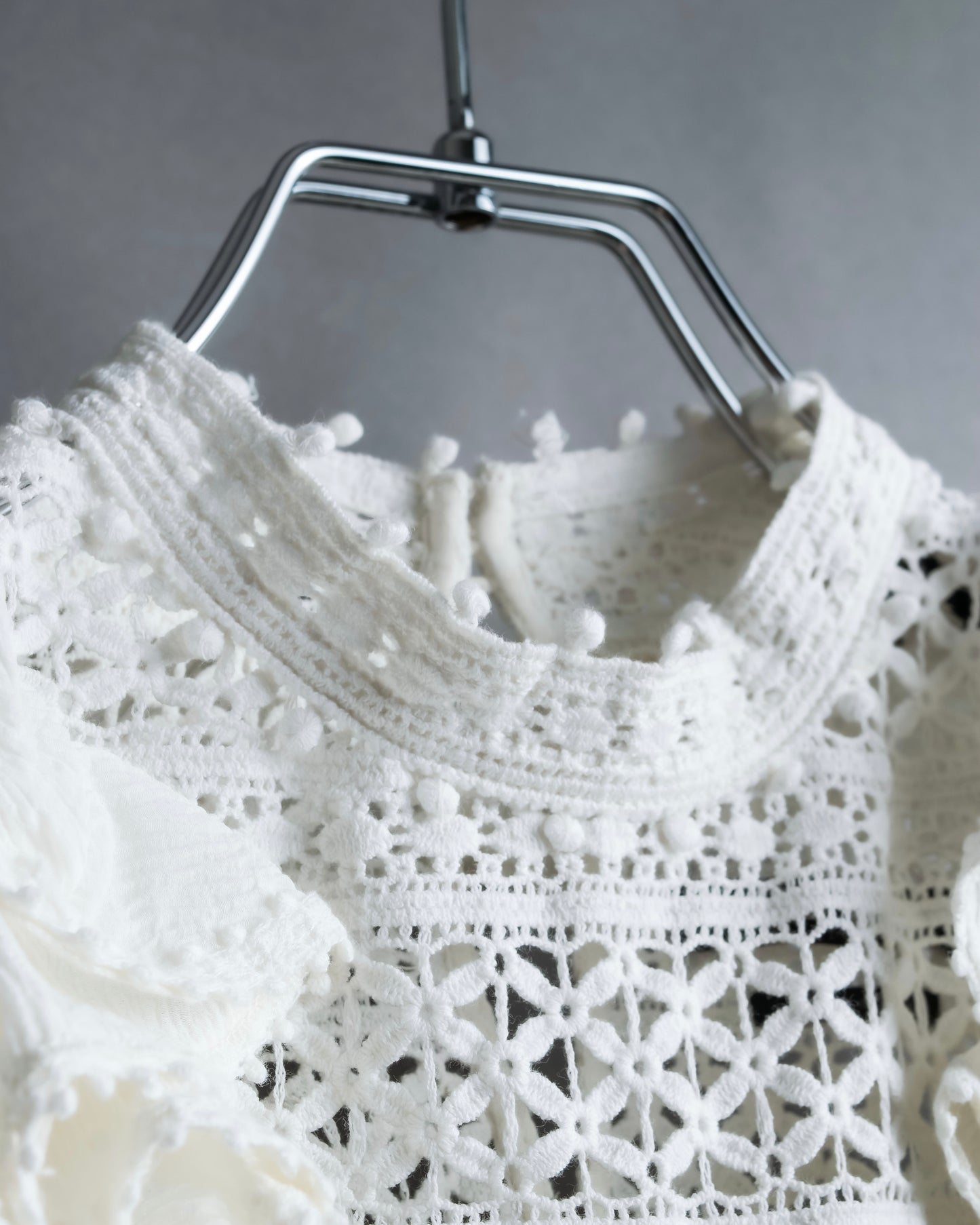 "ISABEL MARANT" Lace knit frill docking sheer blouse