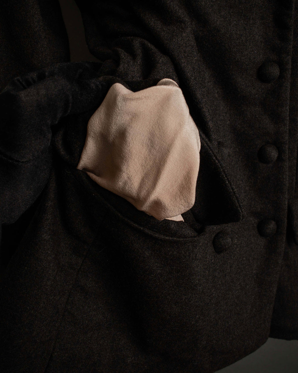 "FENDI" Double-breasted heavy duty wool flannel jacket