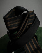 "JEAN PAUL GAULTIER" Tribal circle motif design striped silk neck tie