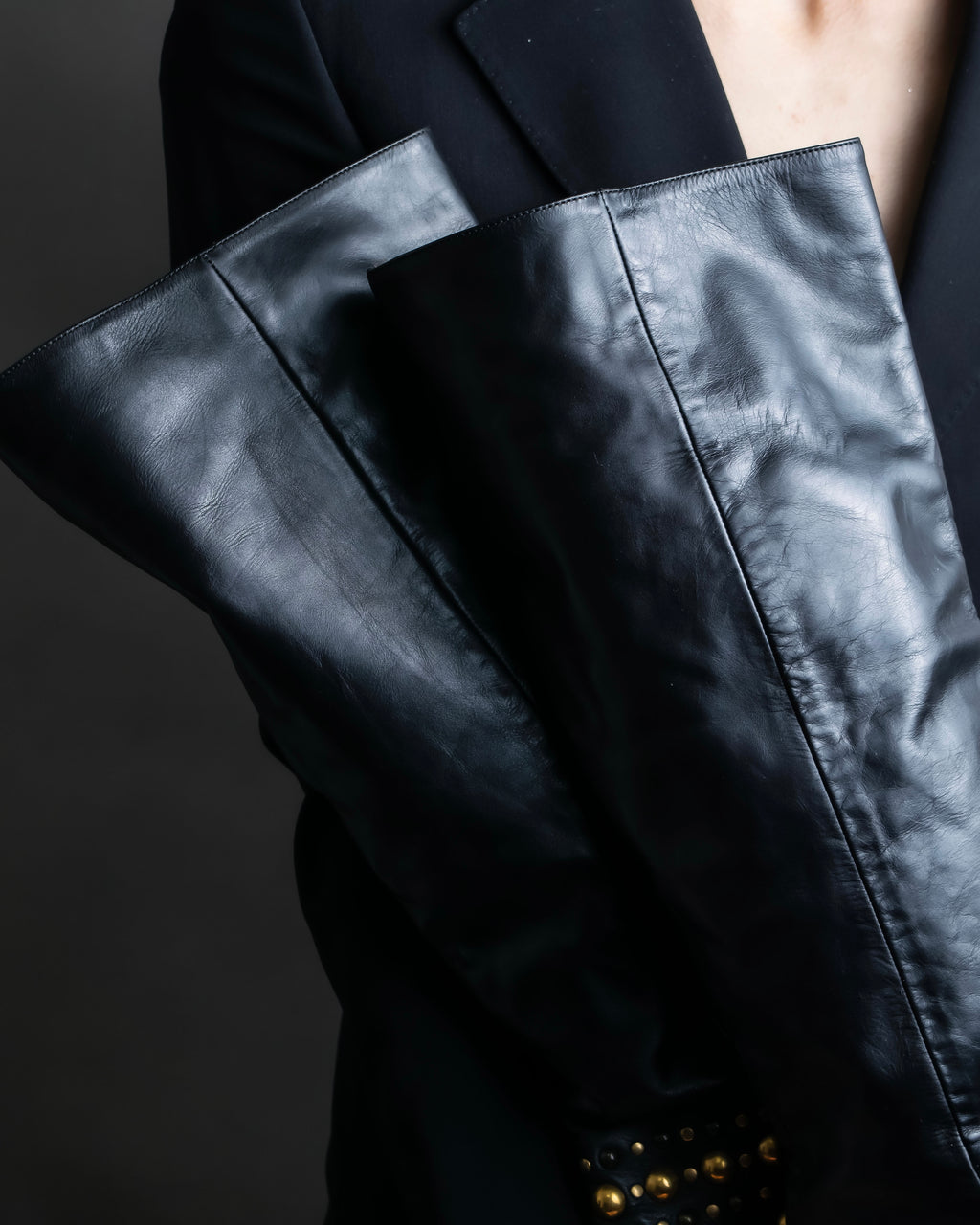 "GUCCI" Stud design vibram sole long boots