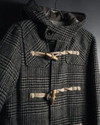 “Harris Tweed” Hooded plaid duffle coat