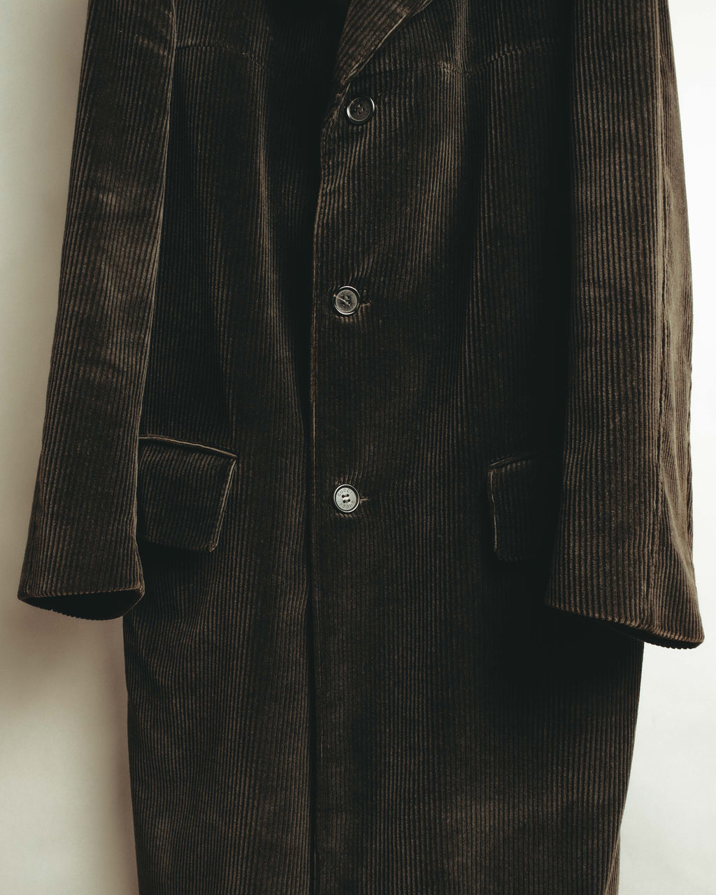 -SPECIAL- "GUCCI" 90's-00's Dark brown corduroy tailored chesterfield coat