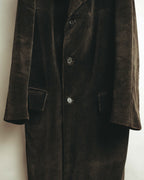 -SPECIAL- "GUCCI" 90's-00's Dark brown corduroy tailored chesterfield coat