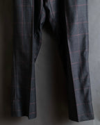 "GUCCI" Glen plaid wool wide tapered slacks