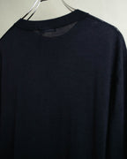 "DIOR" 2010's Minimal bee embroidered wool crewneck sweater