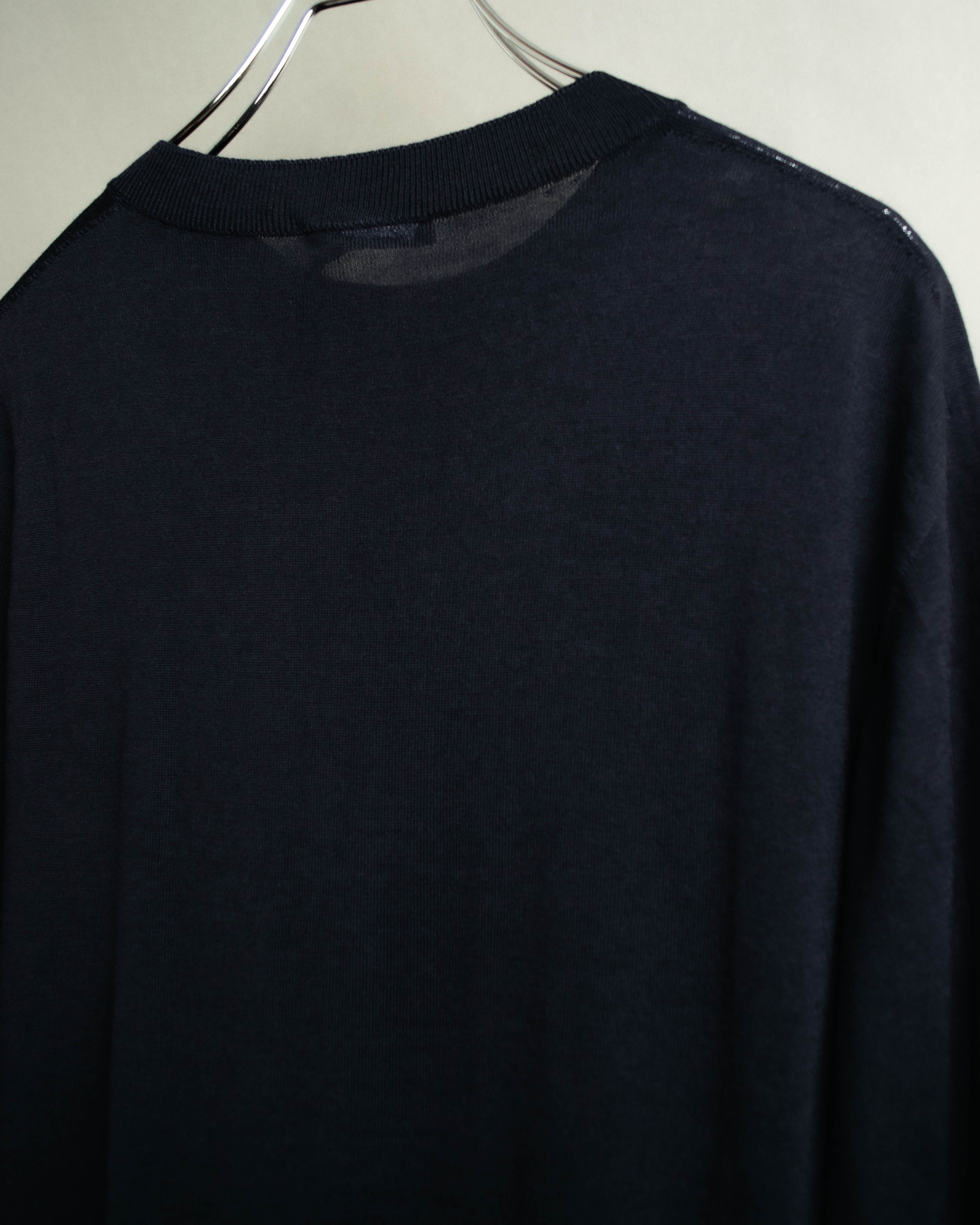 "DIOR" 2010's Minimal bee embroidered wool crewneck sweater