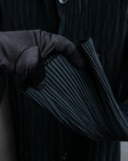 "ISSEY MIYAKE" Pleated vertical line shirt jacket