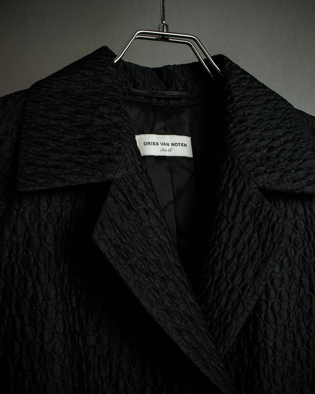 "DRIES VAN NOTTEN" Relief  jaguard uneven design chester coat