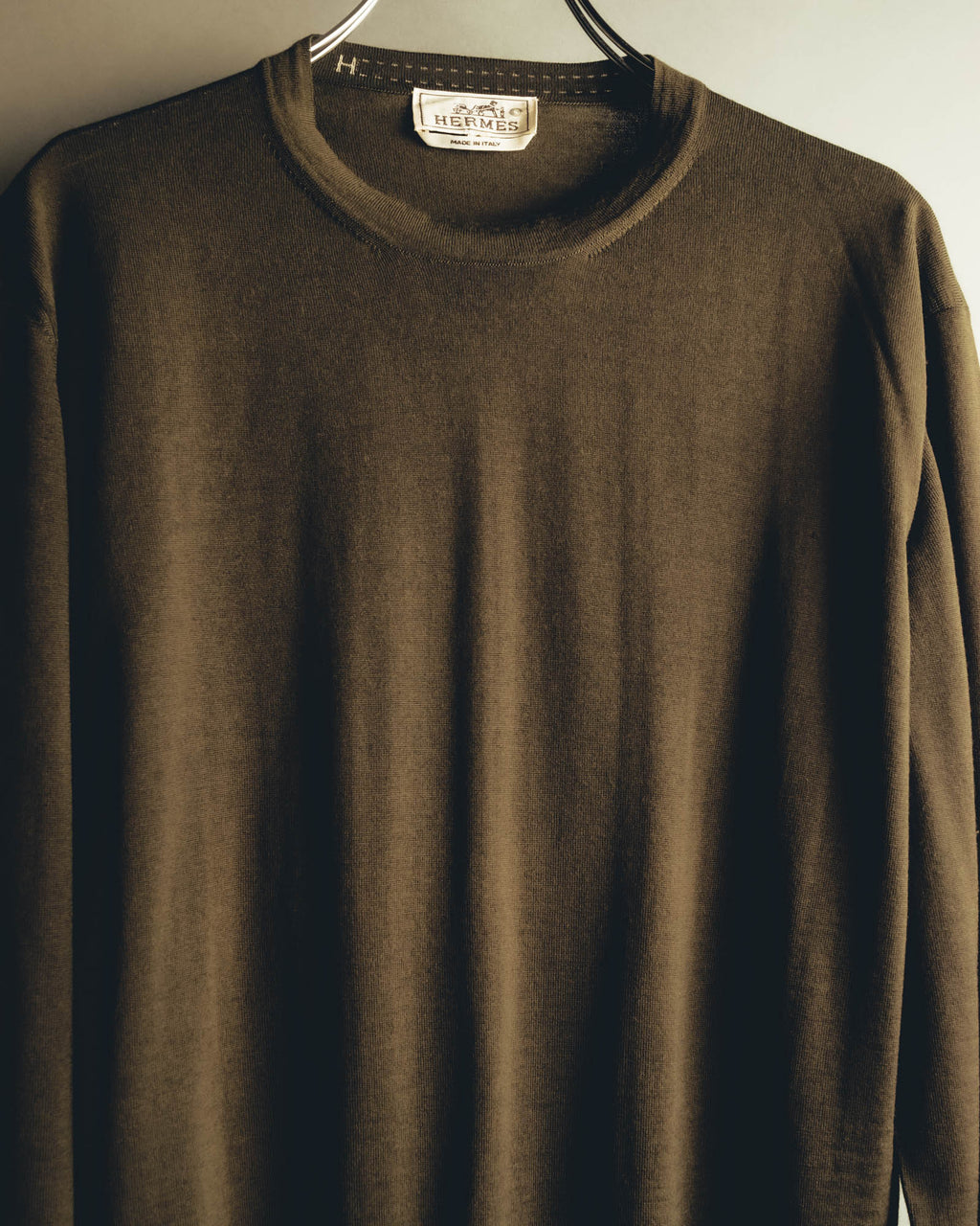 “HERMÈS” 90’s-00’s Extra-fine merino wool crewneck knit