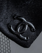 "CHANEL" 16AW Tulle lace design ribbon brooch