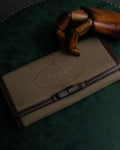 "PRADA" Logo engraved canvas combination long wallet