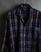 "BURBERRYS" Navy check pattern relaxing pajama shirt