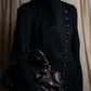 "GUCCI" Asymmetrical front detail high neck coat