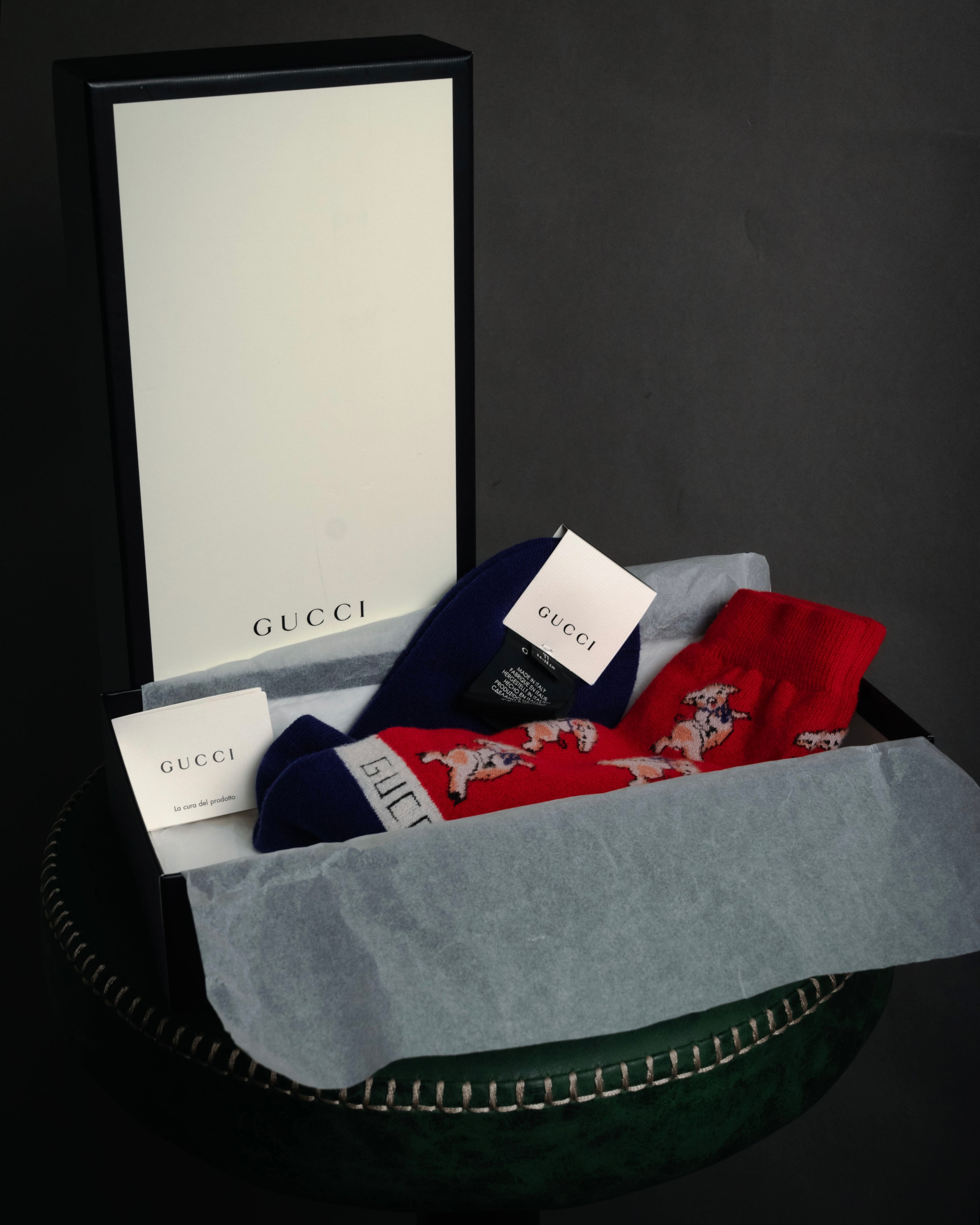 “GUCCI” 19SS Three little pigs jacquard socks