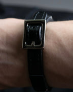 "GUCCI" Logo cat engraved leather bracelet