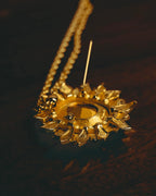 -SPECIAL- “Christian Dior” 80’s-90’s Sunburst amber glass pendant brooch