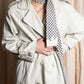 "MARILYN DE PEREL" Covered button detail  Ivory feminine trench coat