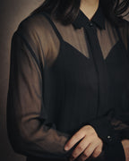 -SPECIAL- “SAINT LAURENT” 2013-2017 Sheer black dress shirt