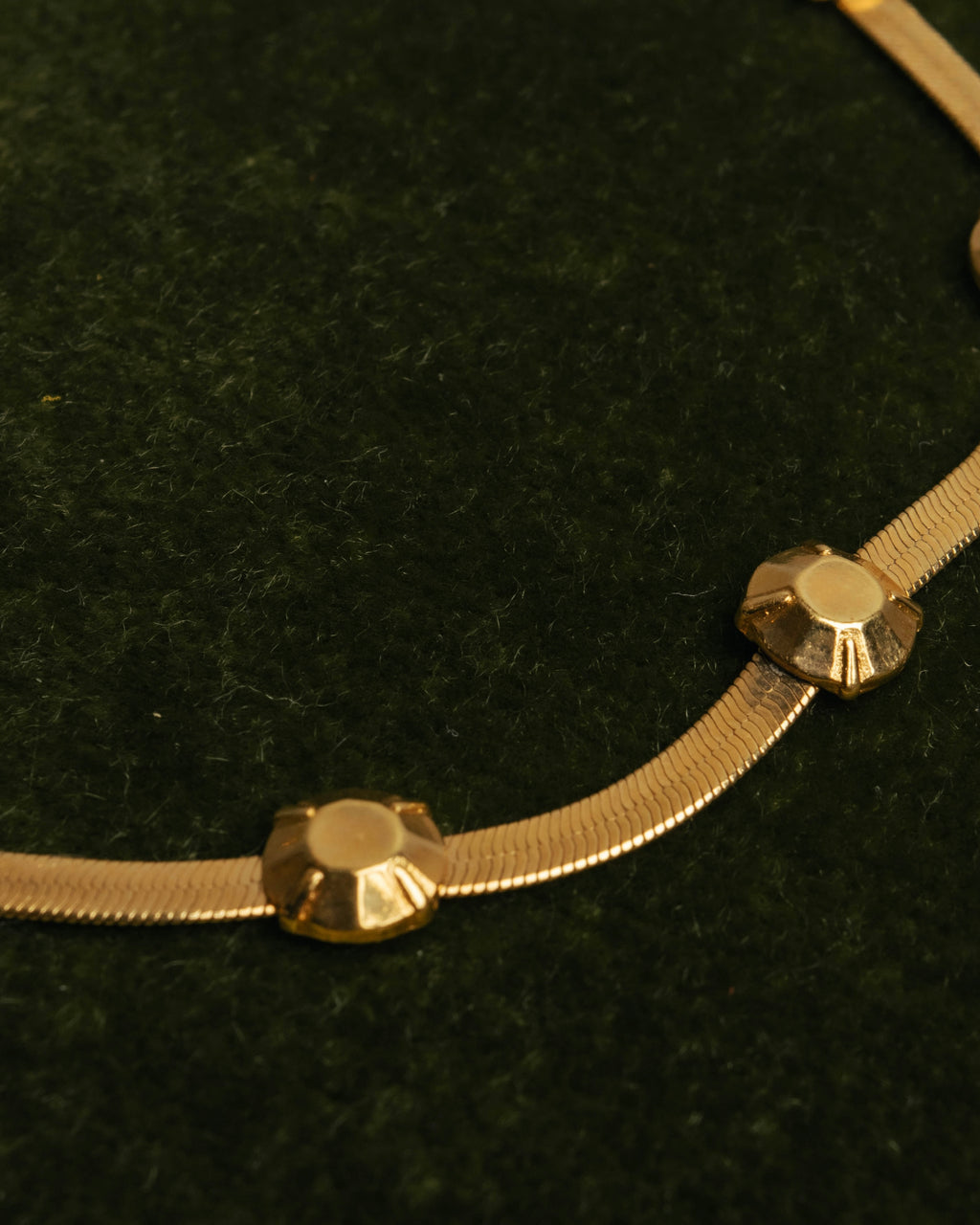 "Christian Dior" 90's-00's Fluted gold tone chain anklet