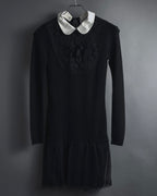 "RED VALENTINO" Lace bib knit tunic dress
